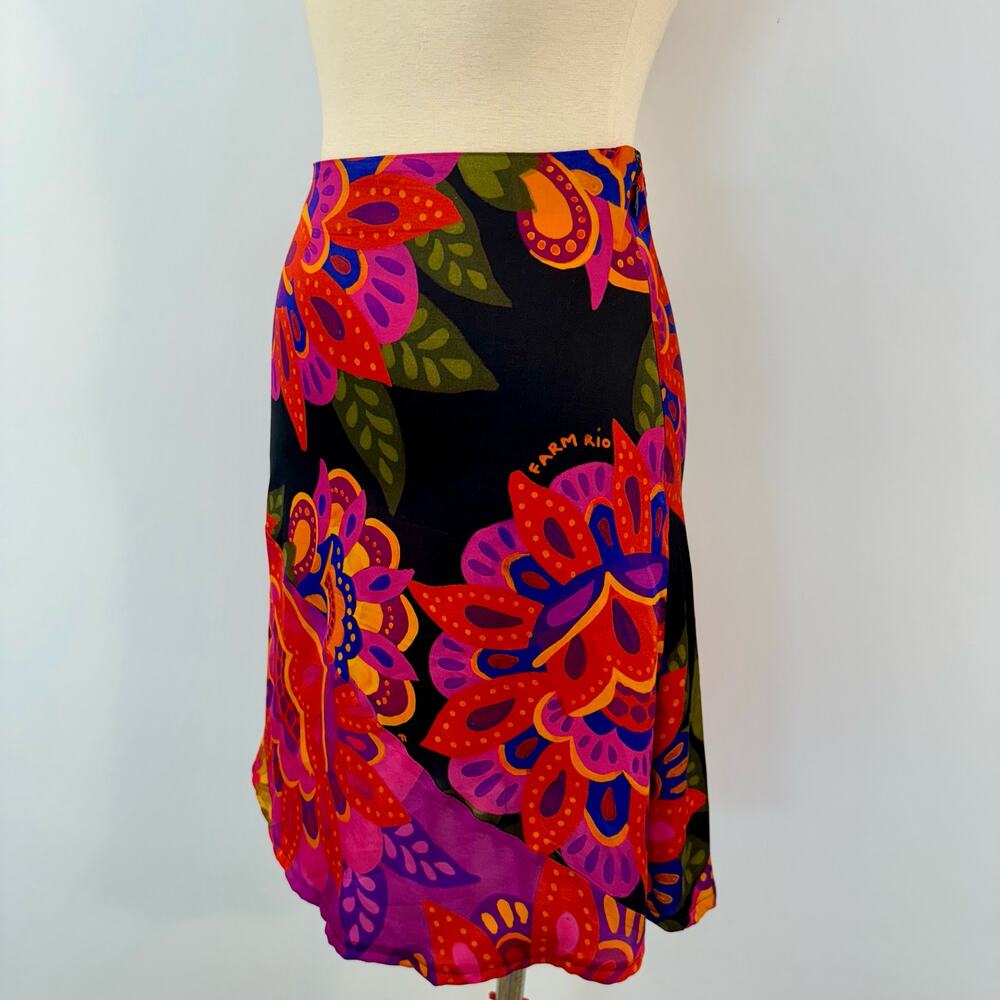Farm Rio Floral Multi-Color Mini Skirt A-Line XXS - Picture 6 of 9